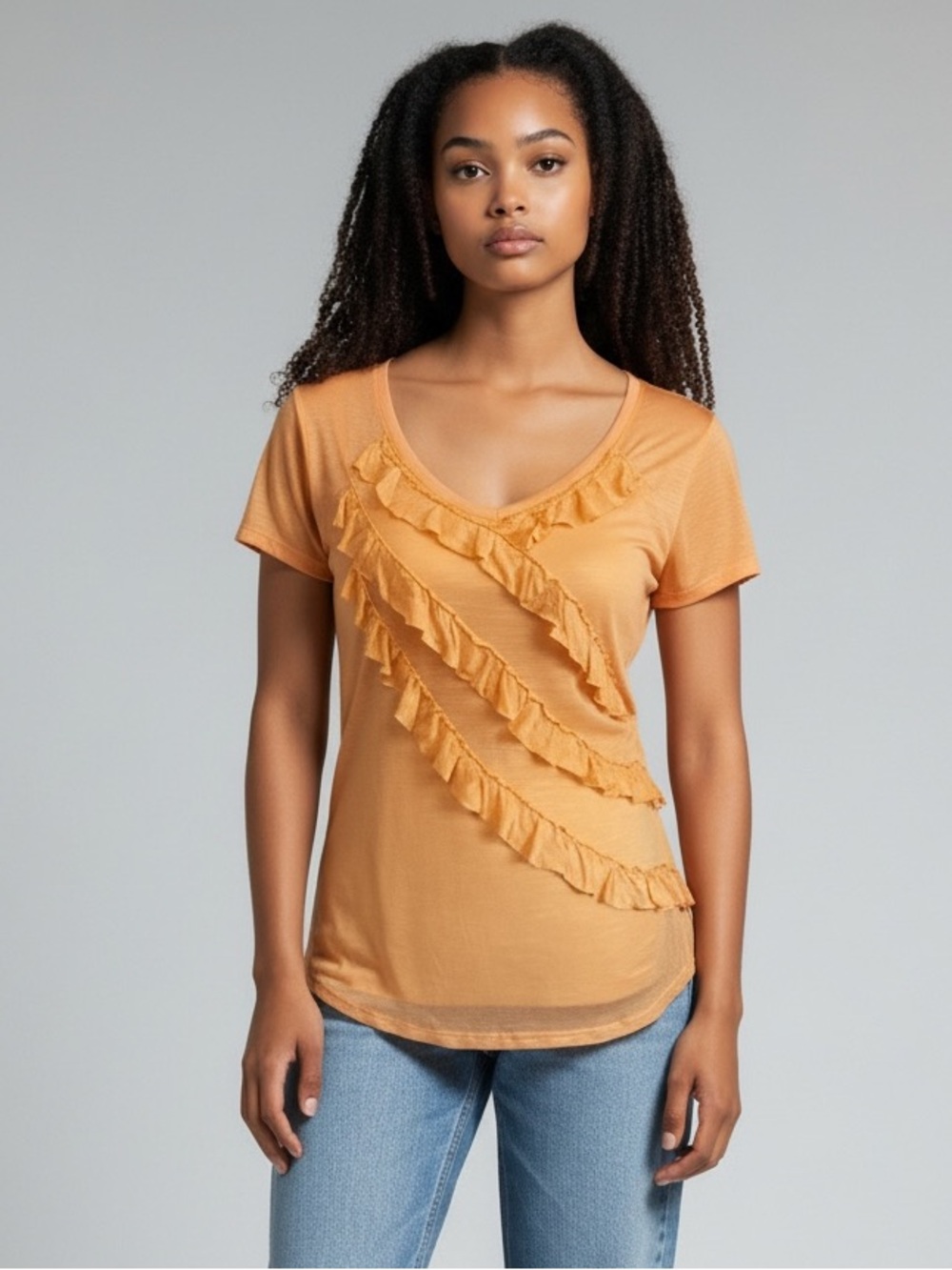 Kenaf Ruffled Shirt Size M - Picture 4 of 8